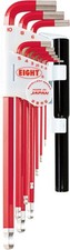 Eight Tool TLC-S9NPRE Red Taper Head Hex Key 9pc 1.5-10mm + 2pc Ext Pipe Set picture