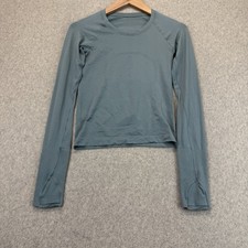 Lululemon Swiftly Tech Long Sleeve Shirt Women’s Blue Gray Thumbholes Running picture