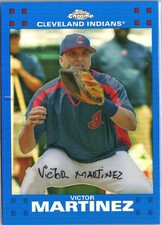 2007 Topps Chrome - Victor Martinez #177 Blue Refractor - Guardians Indians picture
