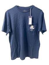 Vineyard Vines Ryder Cup 2025 Bethpage Black Pocket Tee Blue Men's S picture