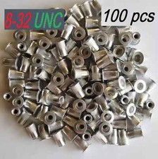 100 PCs 8-32 Aluminum Flange Nutserts Rivet Nut Rivnut Nutsert picture