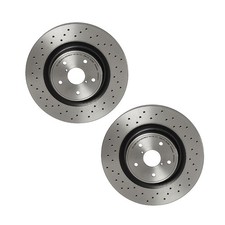 Brembo Pair Set 2 Front Drilled Disc Brake Rotors For Subaru WRX STI 2018-2020 picture