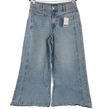 NEW ASOS Design Ankle Grazer Wide Leg Light Wash Denim Jeans Sz US 8 picture