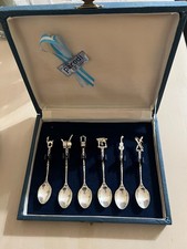 Vintage Six Sterling Silver Spoons with Case from Plateria Parodi Argentina picture