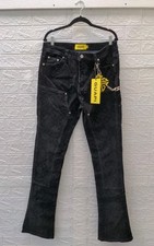 New Guapi All Black Monogram Velour Denim With Chain Sz 36 picture