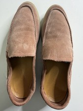 Aurelien Yacht Loafers Lady Pink Suede Size 40 Luxury Slip On Shoes picture