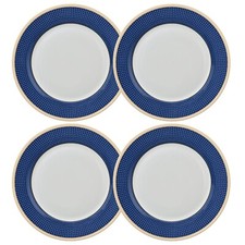 4-pc Melodie de Fleurs Dinner Plates, Bone China Plates, Blue Plates picture