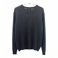 Nordstrom Men's 100% Cashmere Gray V-Neck Sweater Size L NWT Quiet Luxury picture
