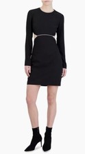 BCBG MAXAZRIA Crystal-Embellished Cut-Out Minidress Black Size S picture