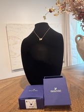 Genuine Swarovski Swan Crystal Pavé Pendant Necklace Gold Plated Signed 5063921 picture
