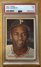1957 TOPPS BOB CLEMENTE, ROBERTO CLEMENTE HOF 2nd Year PSA 1 Looks Nicer picture