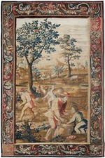 7x11 Antique French Verdure Tapestry Wool & Silk Decorative Wall Art 18th C. picture