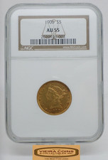 1900 Liberty Head Gold $5, Half Eagle, NGC AU 55 - #B63139 picture
