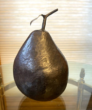Mid Century Hammered Bronze / Antique Copper Pear Sculpture picture