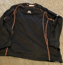 MIAMI MARLINS Baseball MAJESTIC Black XL Sweatshirt MLB  picture