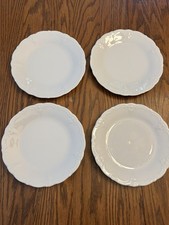 Set 4 Hutschenreuther Tirschenreuth Baronesse White-Germany-10 1/4”Dinner Plates picture