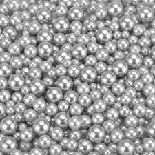 800Pcs Faux Pearl for Crafting 3-8mm No Hole ABS Round Pearls Beads Silver picture