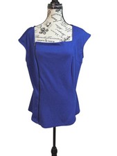 Worthington Royal Blue Asymmetrical Side-Zip Top - XL Modern Minimalist picture