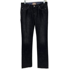 Paige Premium Denim Womens Black Straight Leg Dark Wash Jeans Size 29 X 34 LONG picture
