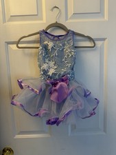 Weissman Girls Ballet Dance Costume XSC Blue Purple Sequin Tulle Dress 13656 picture