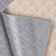 PU Leather Diamond Quilted 6mm Foam Backed Car Headliner Upholstery By Yard picture