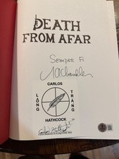 CARLOS HATHCOCK SIGNED Death From Afar IV + RARE LONG RANGE STICKER BECKETT BAS picture