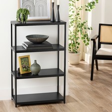 *HOT SALE* Mainstays No Tools 4-Shelf Bookcase, True Black Oak/ White picture