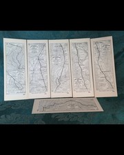 1920s L.A. To Ely Pts 1-6 Automobile Club of Southern Calif AAA Maps 200-205 Set picture