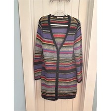 Anthropologie Aldo Martins Mohair Blend Striped Long Cardigan Sweater Size US 10 picture
