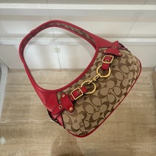 Coach Belted Ergo Shoulder Bag 26 Signature Jacquard CEV10 Poppy Signature picture