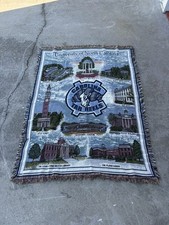 UNC North Carolina Chapel Hill Tapestry Throw Blanket Tar Heels NC vintage  picture