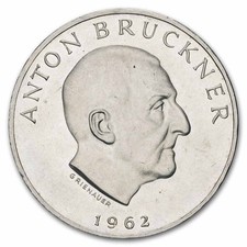 1962 Austria Silver 25 Schilling Anton Bruckner Proof picture
