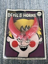 Vintage DEVIL’S HORNS in Illustrated Package By Bayshore- Cool Halloween picture