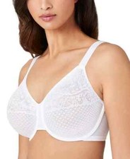 Wacoal Sheer Mesh Minimizer Bra 30G White 857210 Adjustable Straps NEW picture
