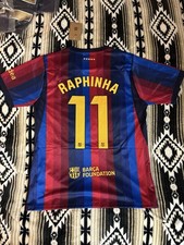 Nike FC Barcelona Raphinha #11 Dri-Fit Soccer Jersey Blue/Red Men’s Size M picture