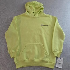 Champion East Coast Youth Hoodie Neon Lime Green Pullover Sweatshirt - S 7/8 picture