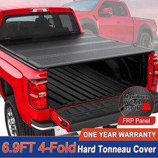 6.9FT 4-Fold FRP Hard Tonneau Cover For 2019-2026 Silverado Sierra 2500HD 3500HD picture