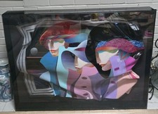 Vintage Ned Moulton Lucite Acrylic Wall Sculpture Framed 42.5” picture