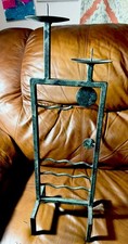 Vintage Rare 90s Post Modern Memphis Iron Wavy Squiggle Double Candle Holder 23” picture