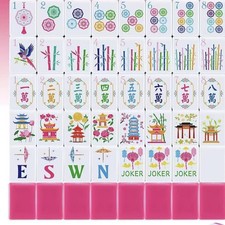 4 Layer Pink Acrylic American Mahjong Tiles Set 160 Pieces Mah Jong Game picture