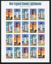 USPS 2013 New England Coastal Lighthouses Forever Stamps Sheet of 20 picture