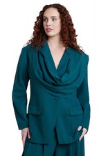 ELOQUII Women's Plus Size Draped Scarf Blazer picture