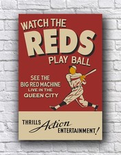 Cincinnati Reds Vintage Style Play Ball Big Red Machine Cardstock Poster picture