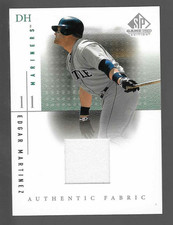 Edgar Martinez HOF 2001 SP Game Used Edition Authentic Fabric Game Jersey White picture