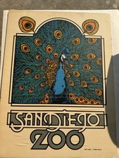 Original 1978 Mario Uribe San Diego Zoo Peacock Silkscreen Poster 18x24 picture