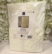 Lush Decor Ruffle Diamond Fabric Shower Curtain Solid White Polyester 72 x 72 picture