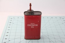 Vtg 1940s Rare Montgomery Wards Penetrating Oil Can Handy Oiler Can 1/2 Pint picture