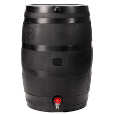 FLASH SALE-RTS Home Accents Flat Back Eco Rain Barrel, Black FREESHIPPING US NEW picture