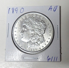 AU Detail 1890-P Morgan Silver Dollar Cleaned Philadelphia Mint (62426) picture