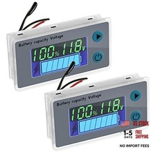 2 Pieces Battery Meter Monitor with Low Voltage Buzzer Alarm 10-100V Digital picture